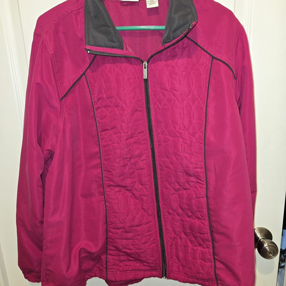 Kim Rogers Women's Fuchsia Quilted Jacket 1XL